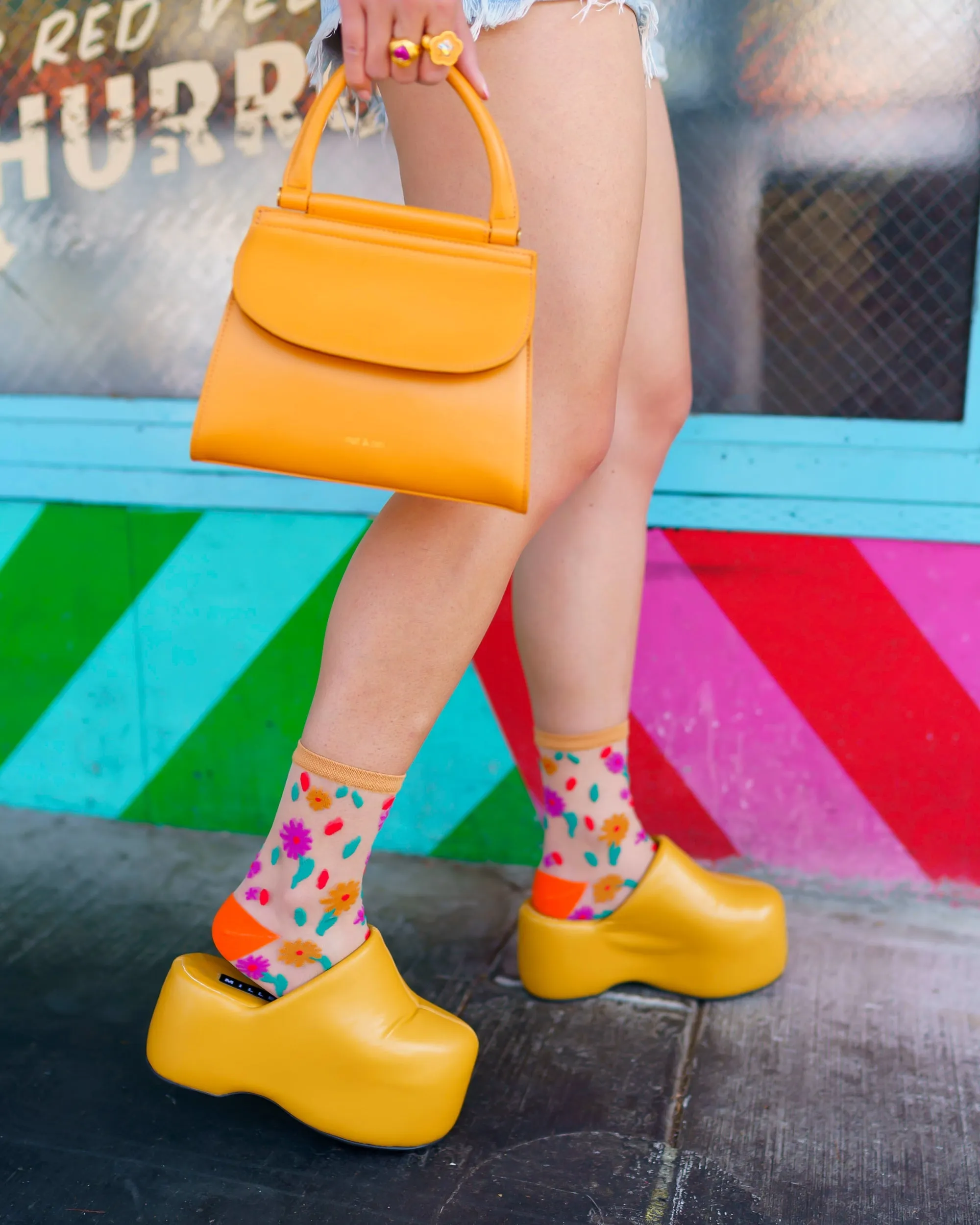SOCK CANDY "DITSY FLORAL" SHEER SOCKS
