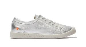 Softinos ISLA lace up leather sneaker SILVER