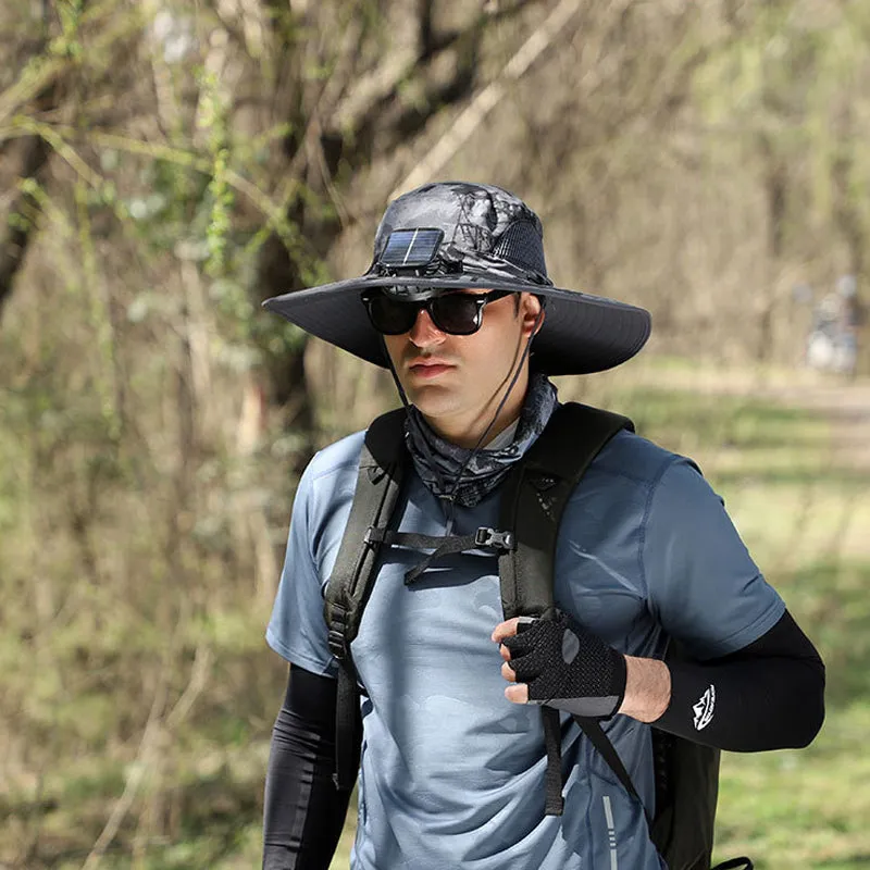 Solar & USB Charging Fan Outdoor Fishing Hat