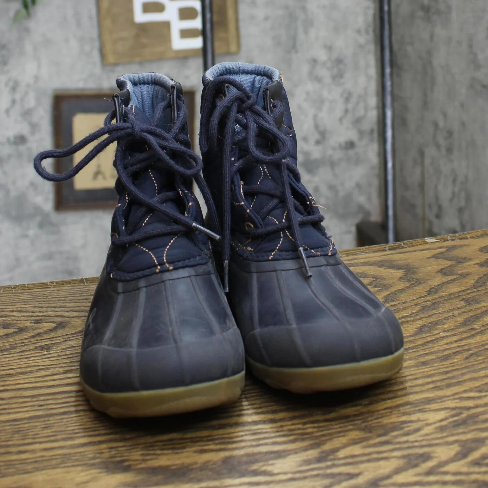 Sperry Girls Lace Up Rain Port Boots 1678abe31f3800 Navy Blue 5M