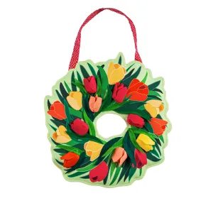 Spring Tulip Wreath Door Décor,2dhb2222