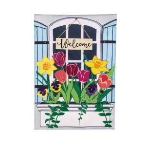 Spring Window Box Garden Applique Flag,169230