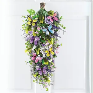 Springtime Floral Butterfly Swag For Seasonal Decor