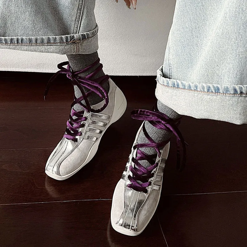 SQUARE TOE PLATFORM DESIGNER MARY JANE SNEAKERS BALLET