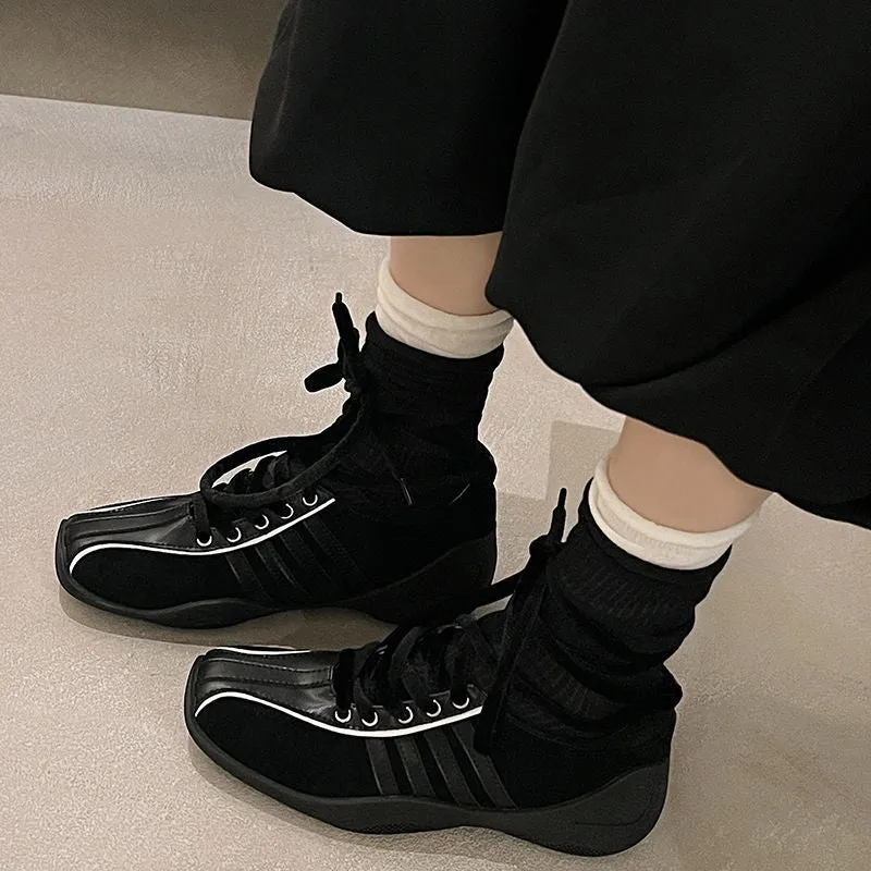 SQUARE TOE PLATFORM DESIGNER MARY JANE SNEAKERS BALLET
