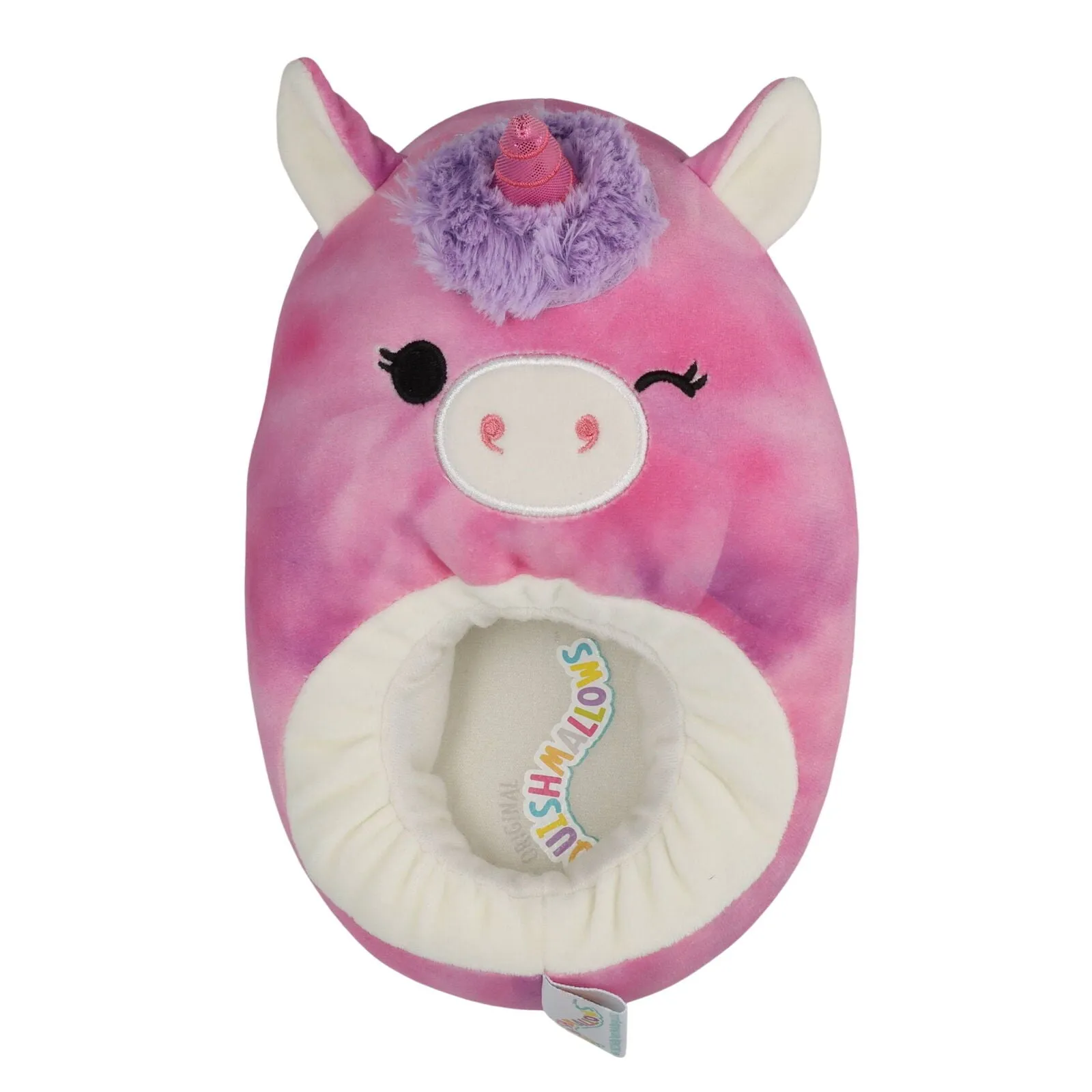 Squishmallows Kids Girls Lola the Unicorn Plush Slippers Berry Purple XL (4-5)