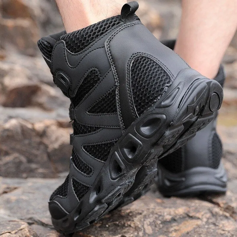 Summer men's mesh shoes breathable lightweight non-slip waterproof wading shoes outdoor hiking fishing shoes