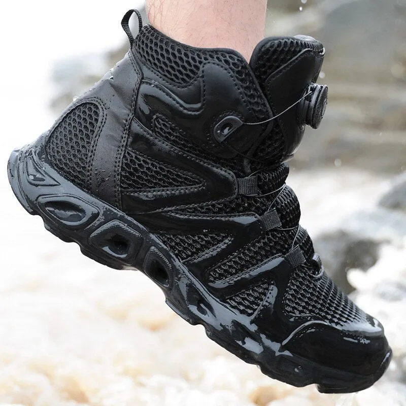 Summer men's mesh shoes breathable lightweight non-slip waterproof wading shoes outdoor hiking fishing shoes