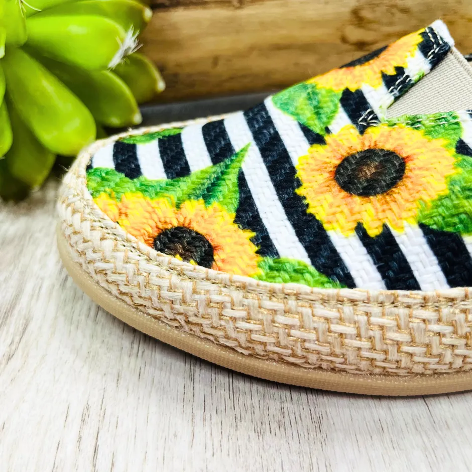 Sunflower Burlap Artisan Slip On - Women Shoes