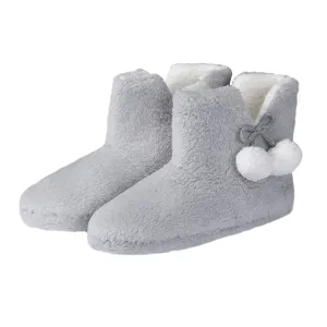 TEDDY BOOT SLIPPERS SIZES S, M AND L IN GREY
