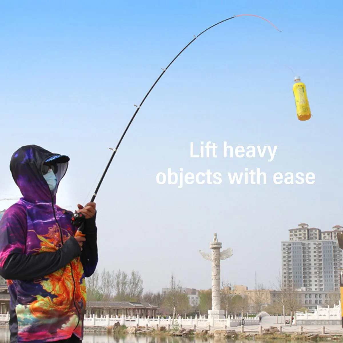 Telescopic Imitation Wood Fishing Rod Ultra Lightweight Portable Fishing Pole