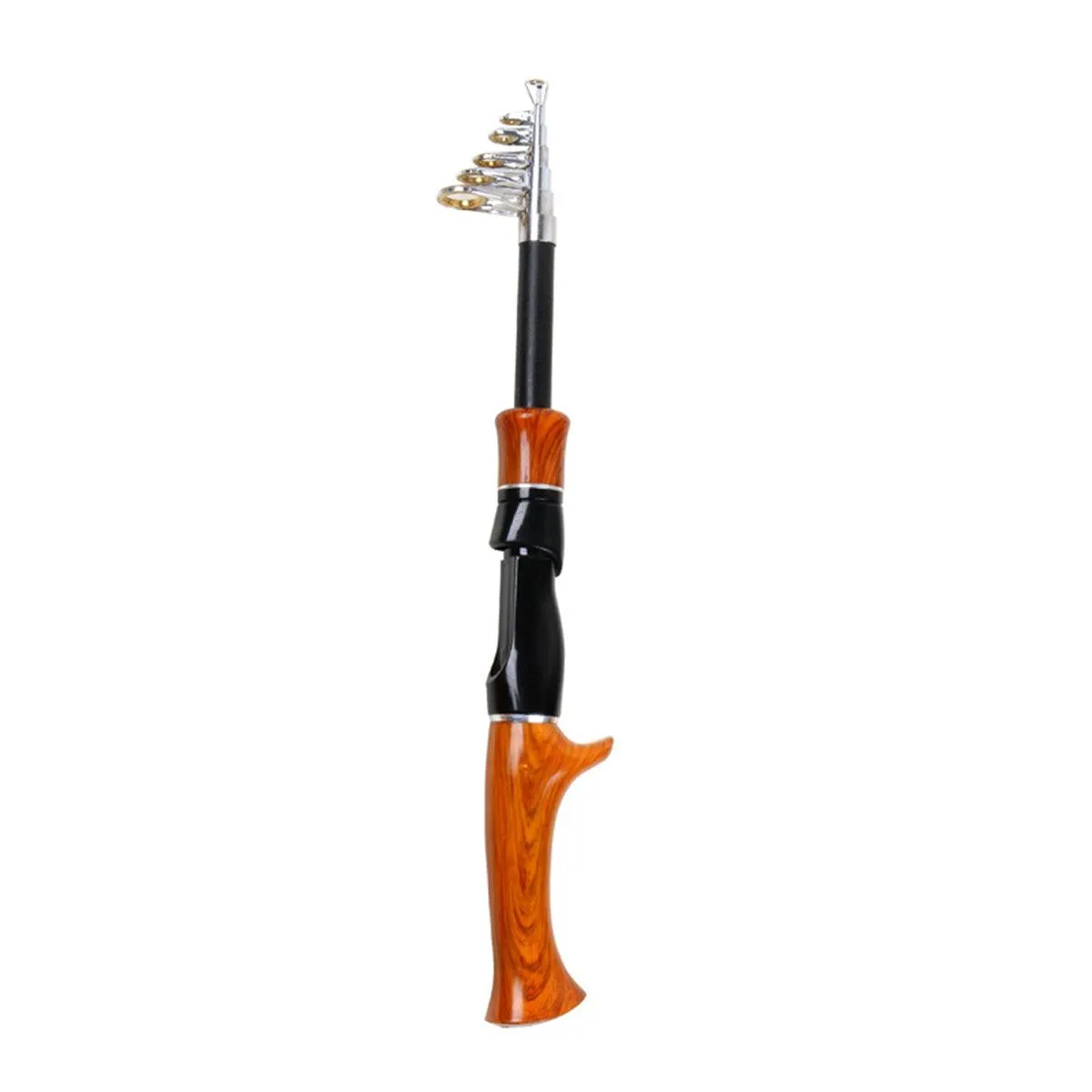 Telescopic Imitation Wood Fishing Rod Ultra Lightweight Portable Fishing Pole