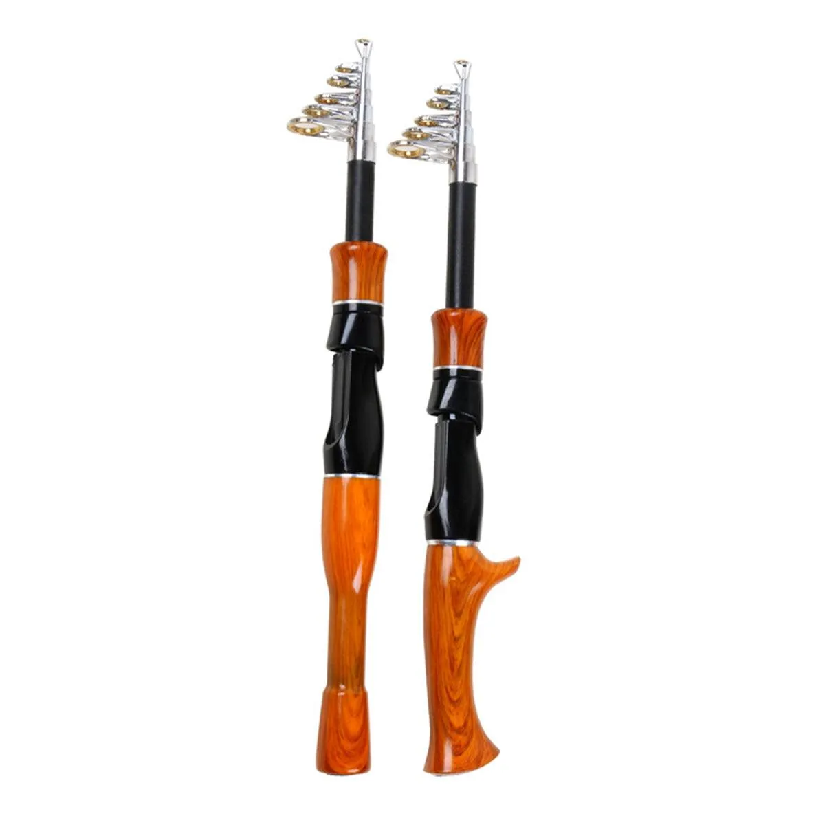Telescopic Imitation Wood Fishing Rod Ultra Lightweight Portable Fishing Pole