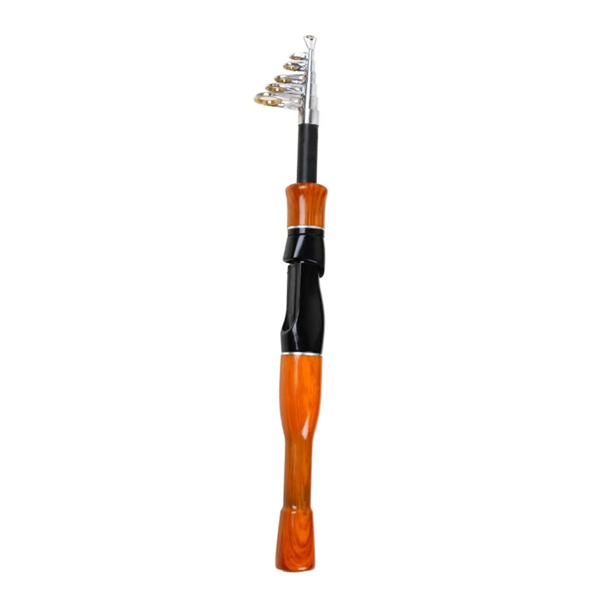 Telescopic Imitation Wood Fishing Rod Ultra Lightweight Portable Fishing Pole