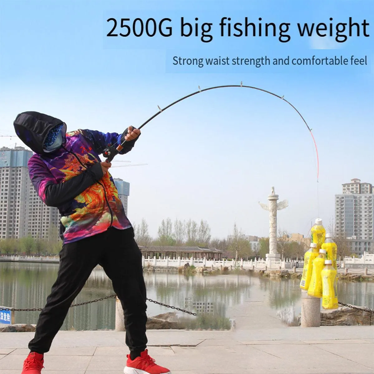 Telescopic Imitation Wood Fishing Rod Ultra Lightweight Portable Fishing Pole