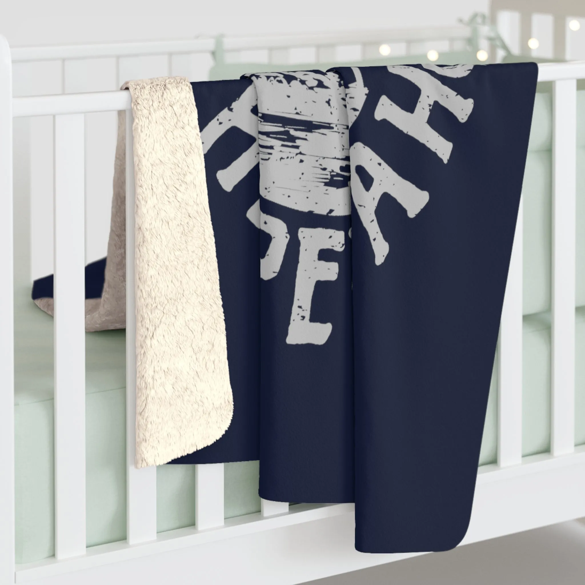 The Fish Whisperaah Sherpa Fleece Blanket - Navy