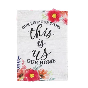 This is Us Floral Garden Burlap Flag,14b10235