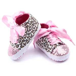 Toddler Baby Girls Shoes Floral Leopard Sequin Infant Soft Sole First Walker Cotton Shoes