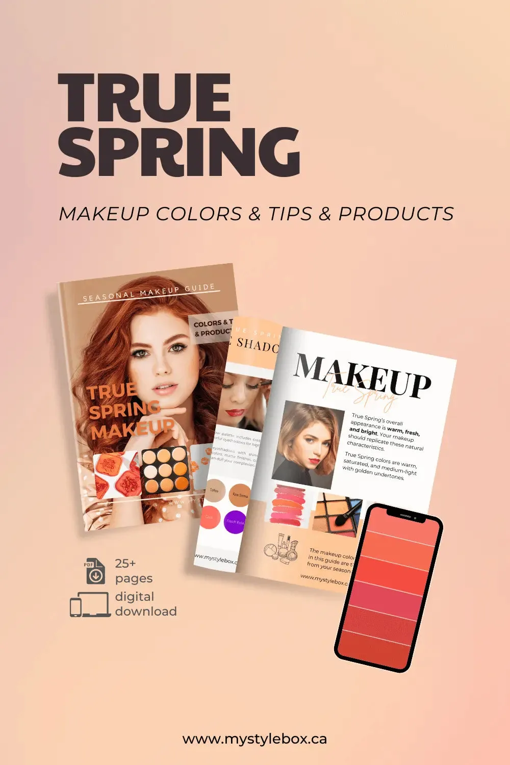 True Spring Digital Color Palette and Makeup Guide