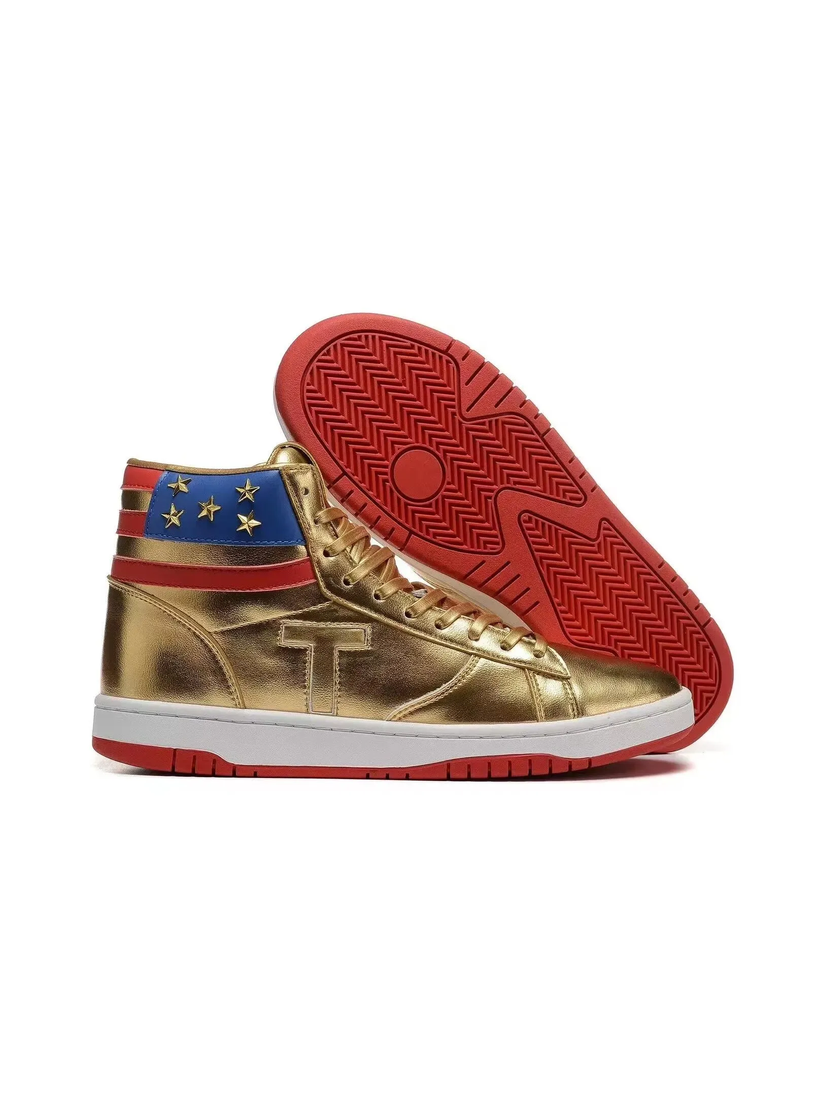 Trump 2024 MAGA Gold Sneakers