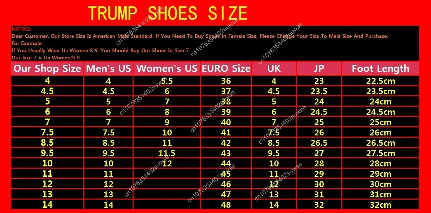 Trump NEVER SURRENDER Gold Mens 2024 MAGA Golden Streetwear Sneakers