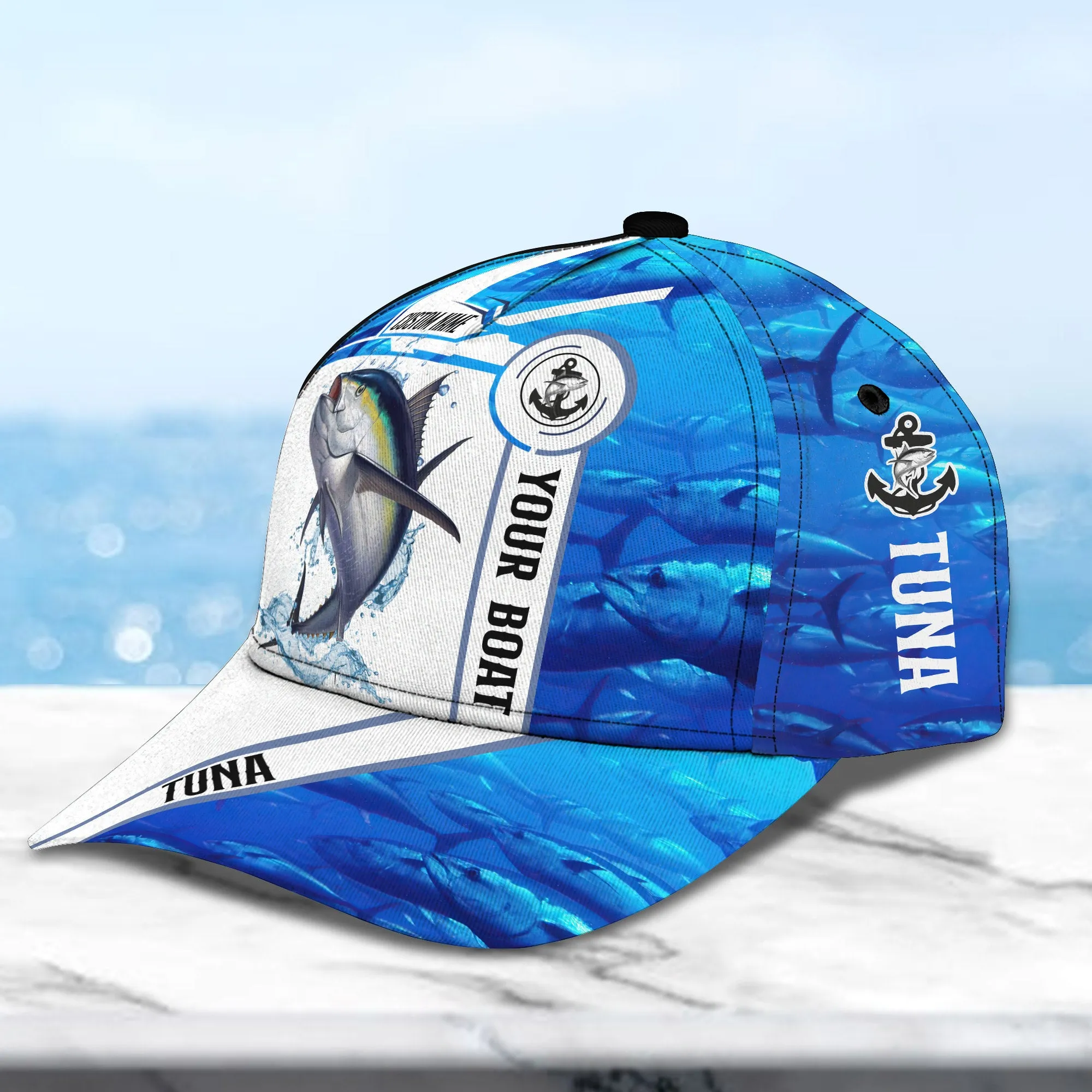 Tuna Ocean Fishing 2 - Personalized Name Cap - Nt168 - Ct071