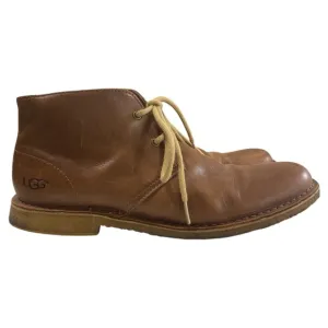 UGG Leighton Chukka Leather Boot Men's US Size 10.5 British Tan Prep School