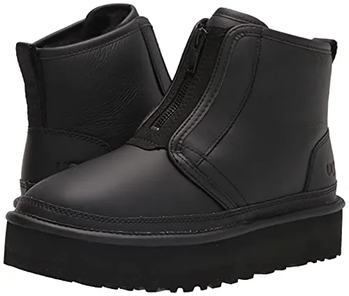 UGG Women's Neumel Platform Zip Fashion Boot, Ultra Matte Black, 8