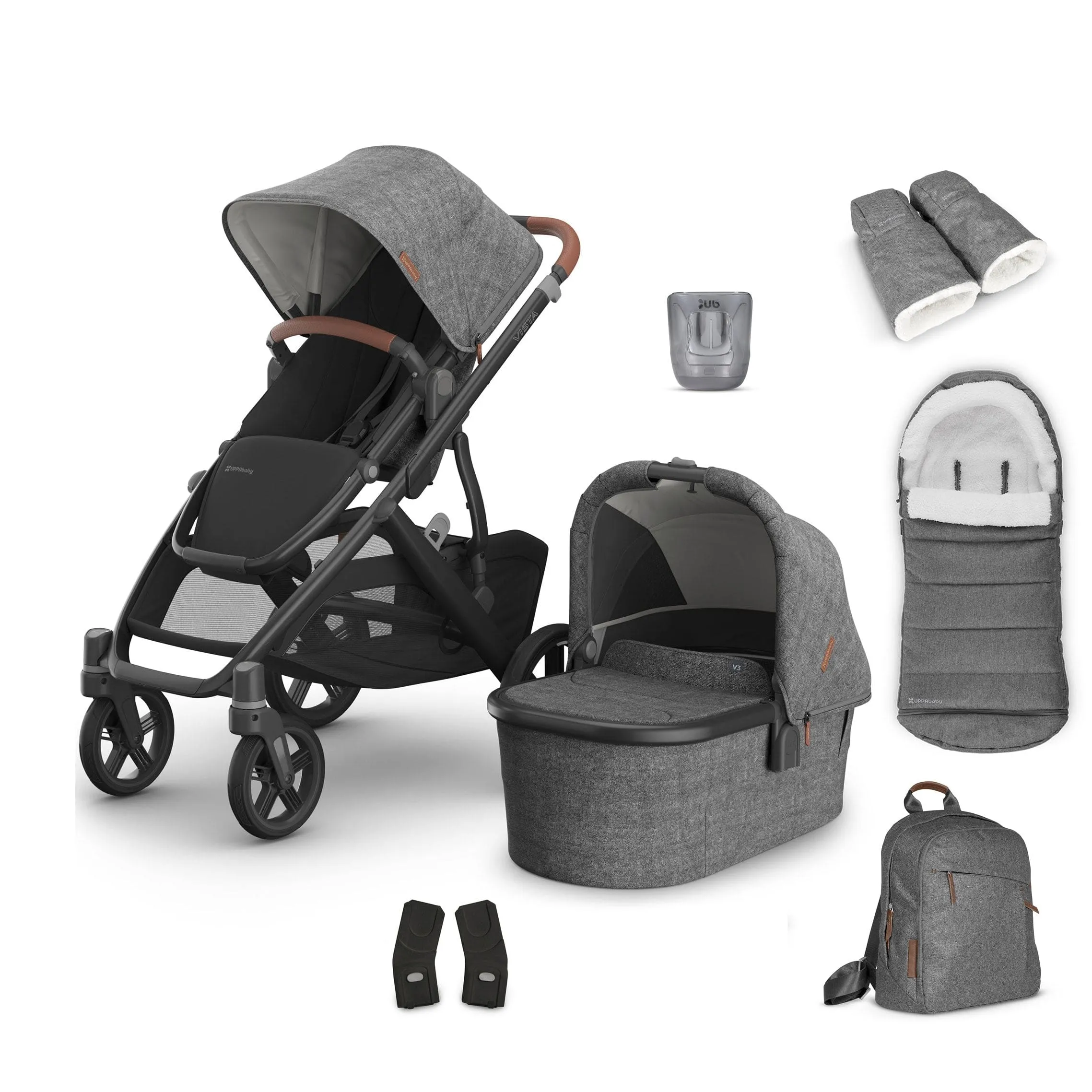 Uppababy Vista V3 Complete Bundle in Greyson