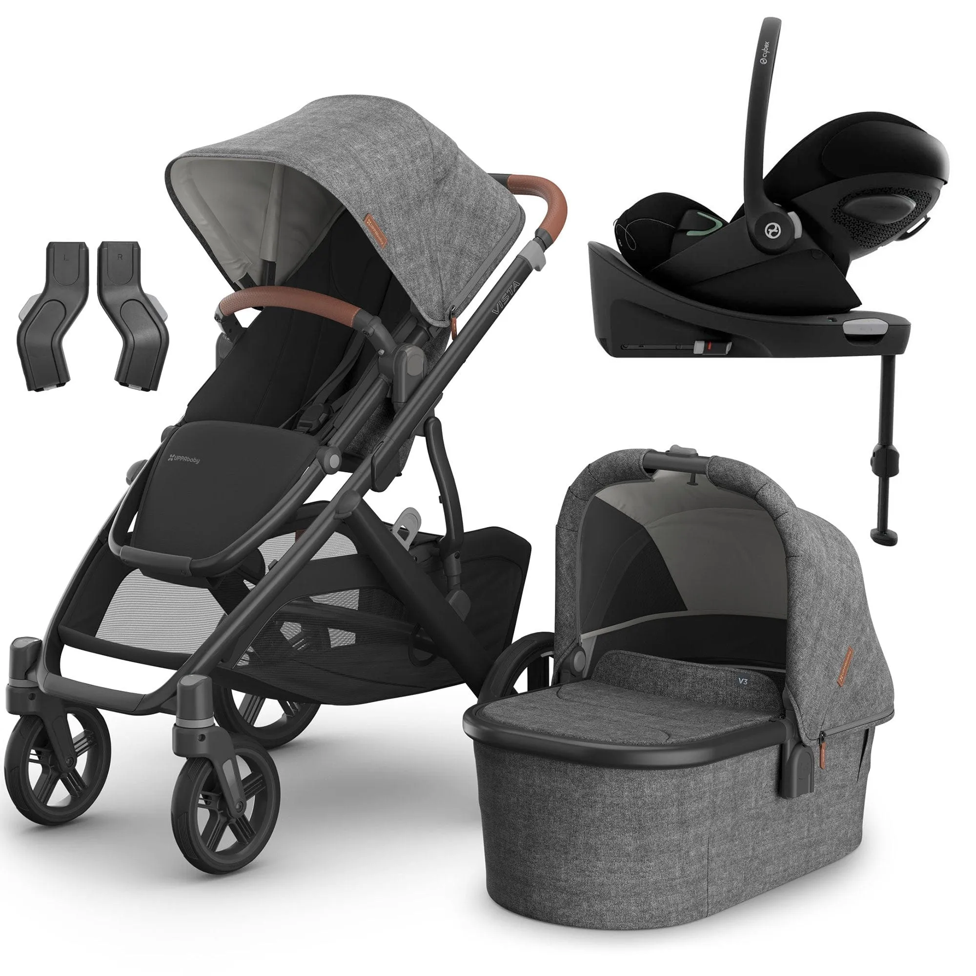 Uppababy Vista V3 Cybex Travel System in Greyson