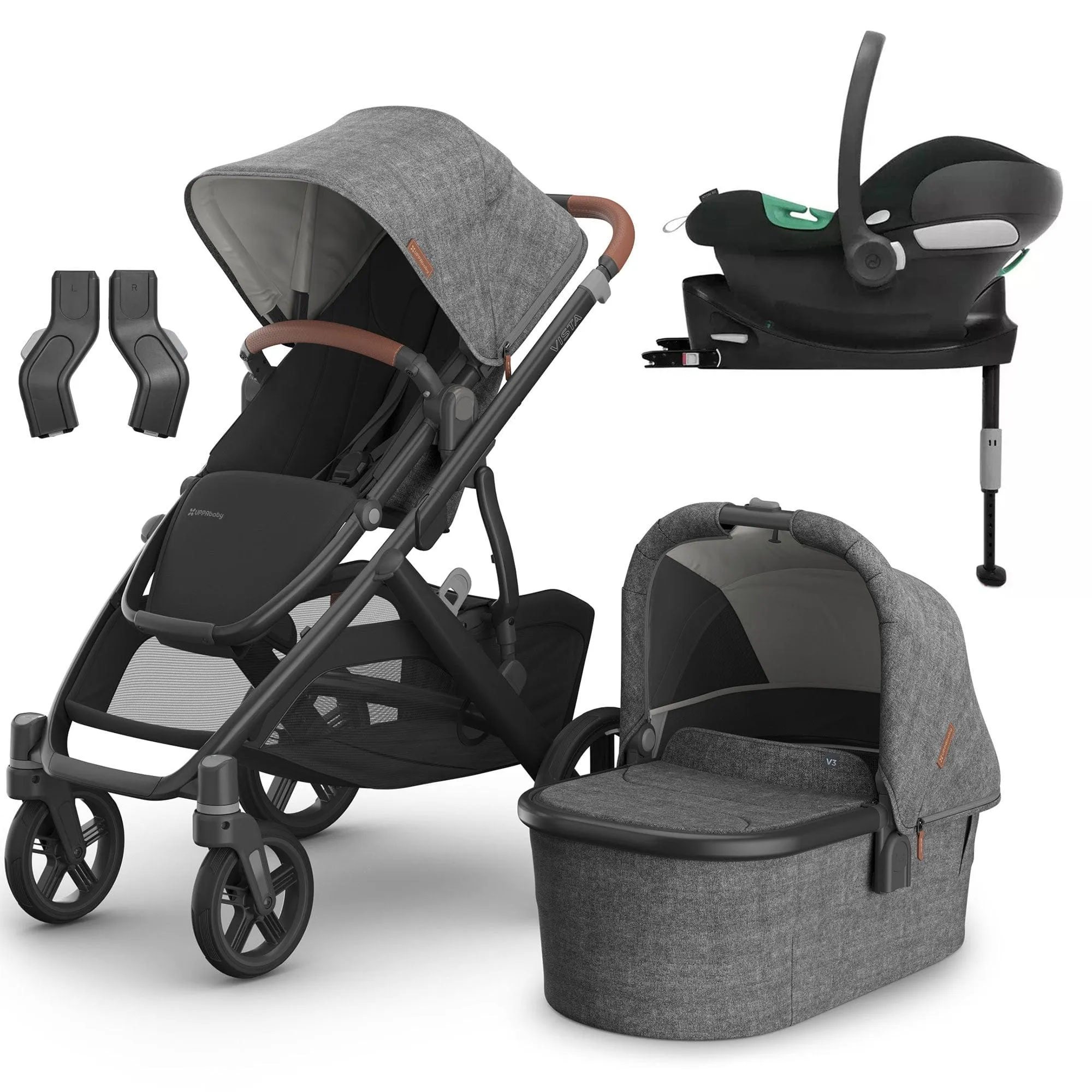 Uppababy Vista V3 Cybex Travel System in Greyson