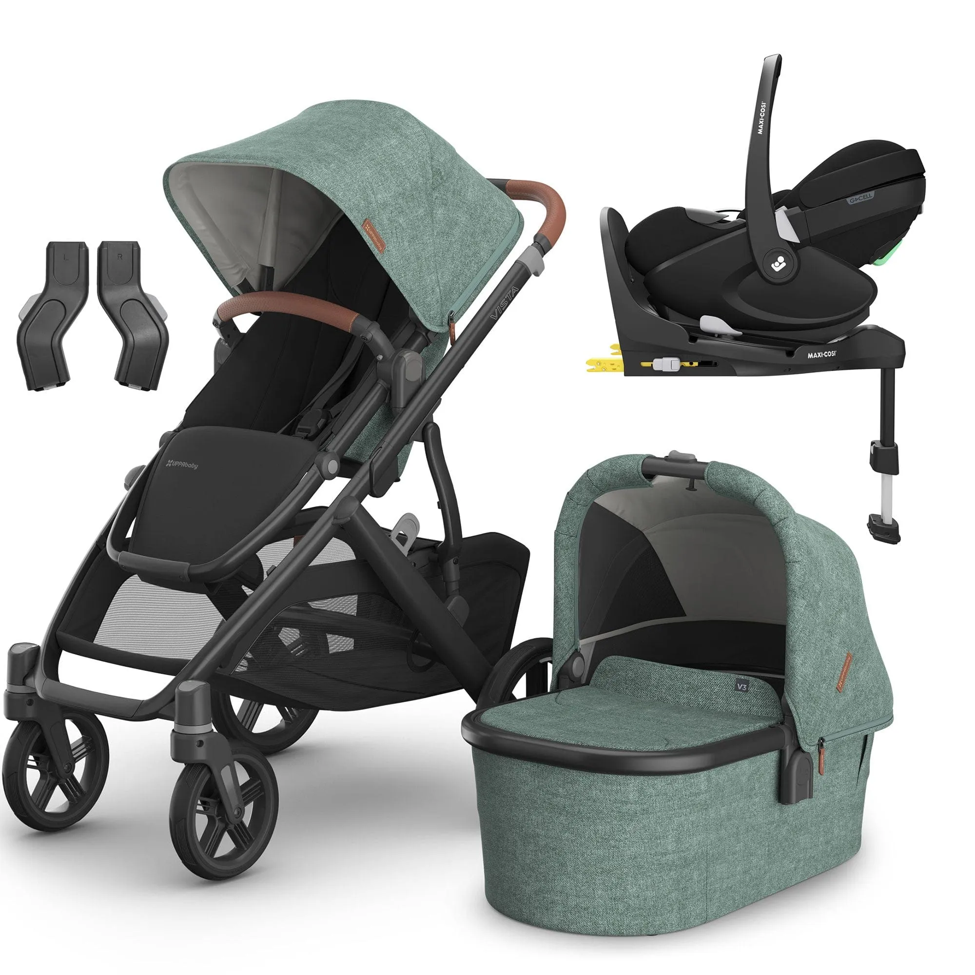 Uppababy Vista V3 Maxi-Cosi Travel System in Gwen