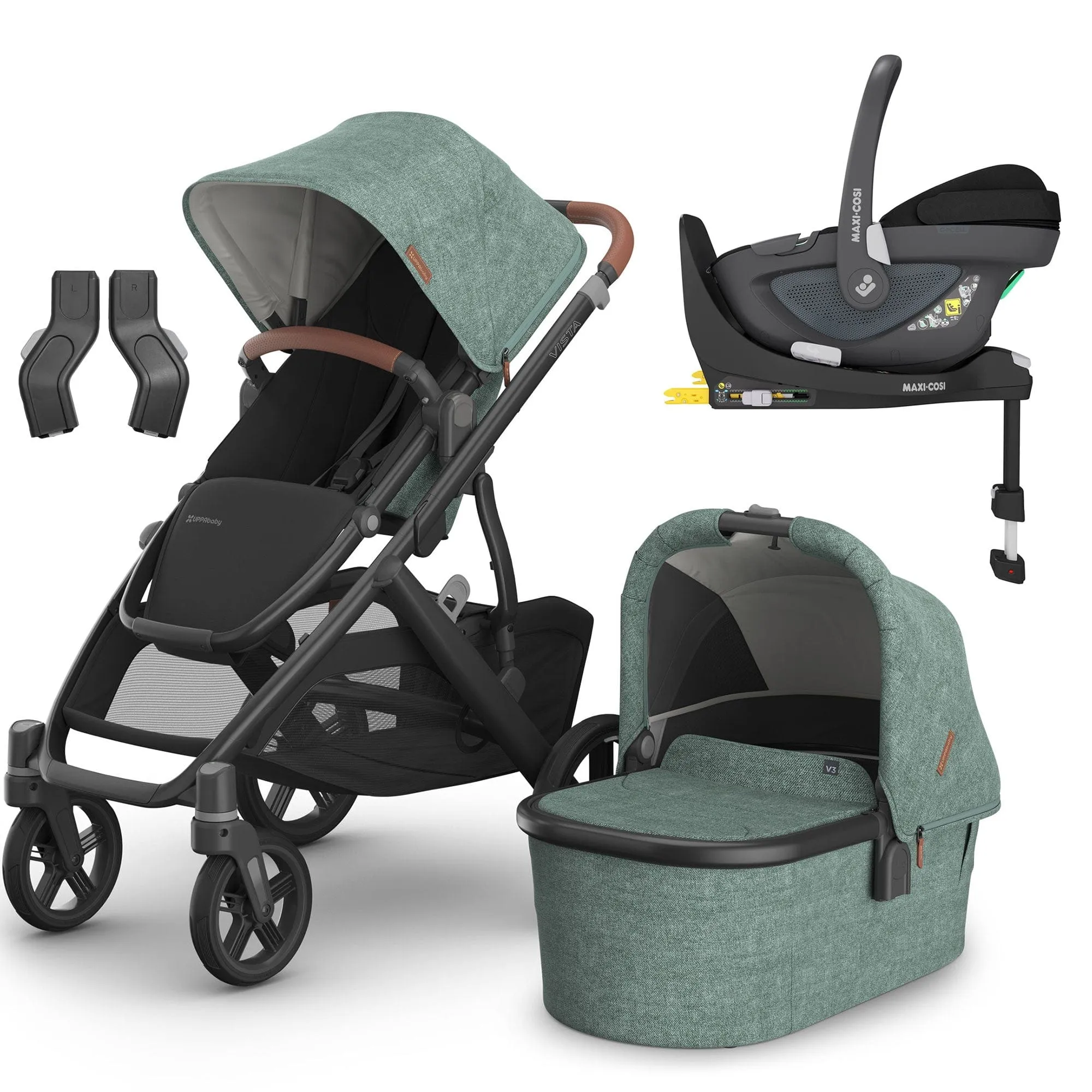Uppababy Vista V3 Maxi-Cosi Travel System in Gwen
