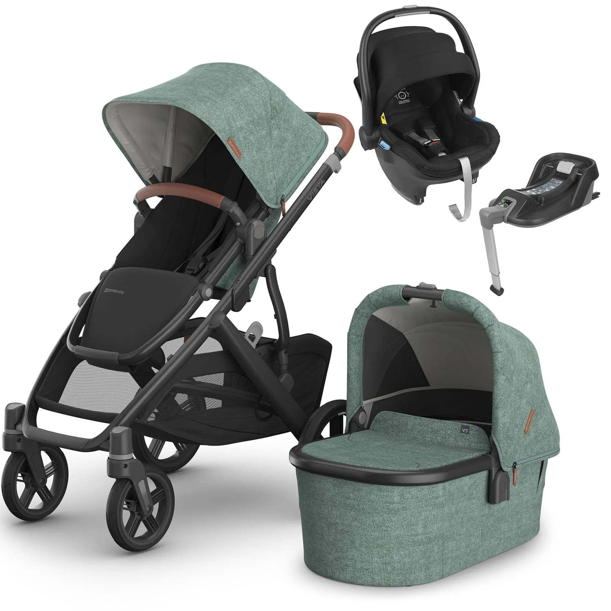 Uppababy Vista V3 Mesa & Base Travel System in Gwen