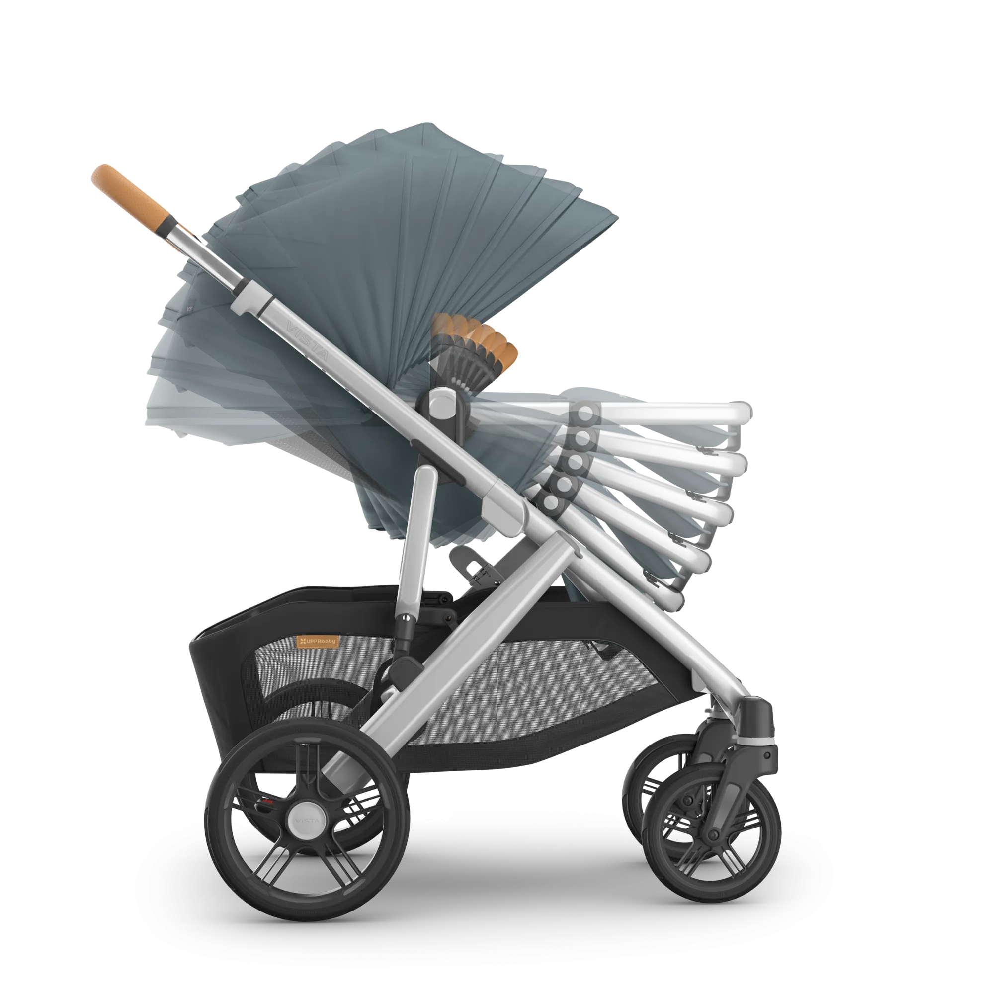 UPPAbaby Vista V3 Stroller - Callum (Stone Blue/Silver Frame/Sand Leather)