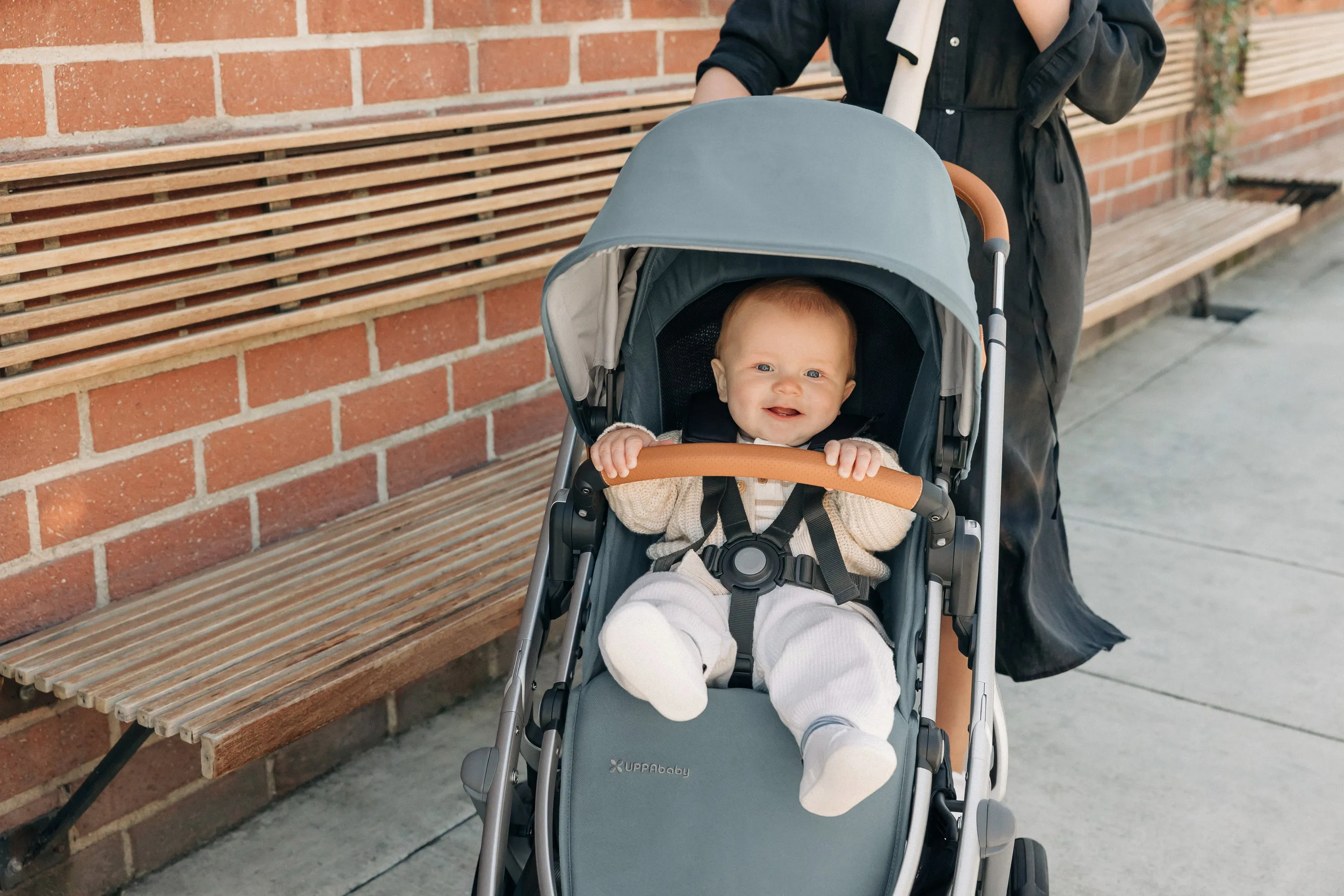 UPPAbaby Vista V3 Stroller - Callum (Stone Blue/Silver Frame/Sand Leather)