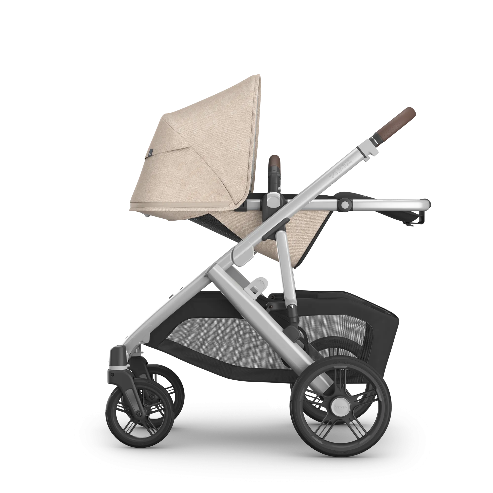 UPPAbaby Vista V3 Stroller - Declan (Oat Mélange/Silver Frame/Chestnut Leather)