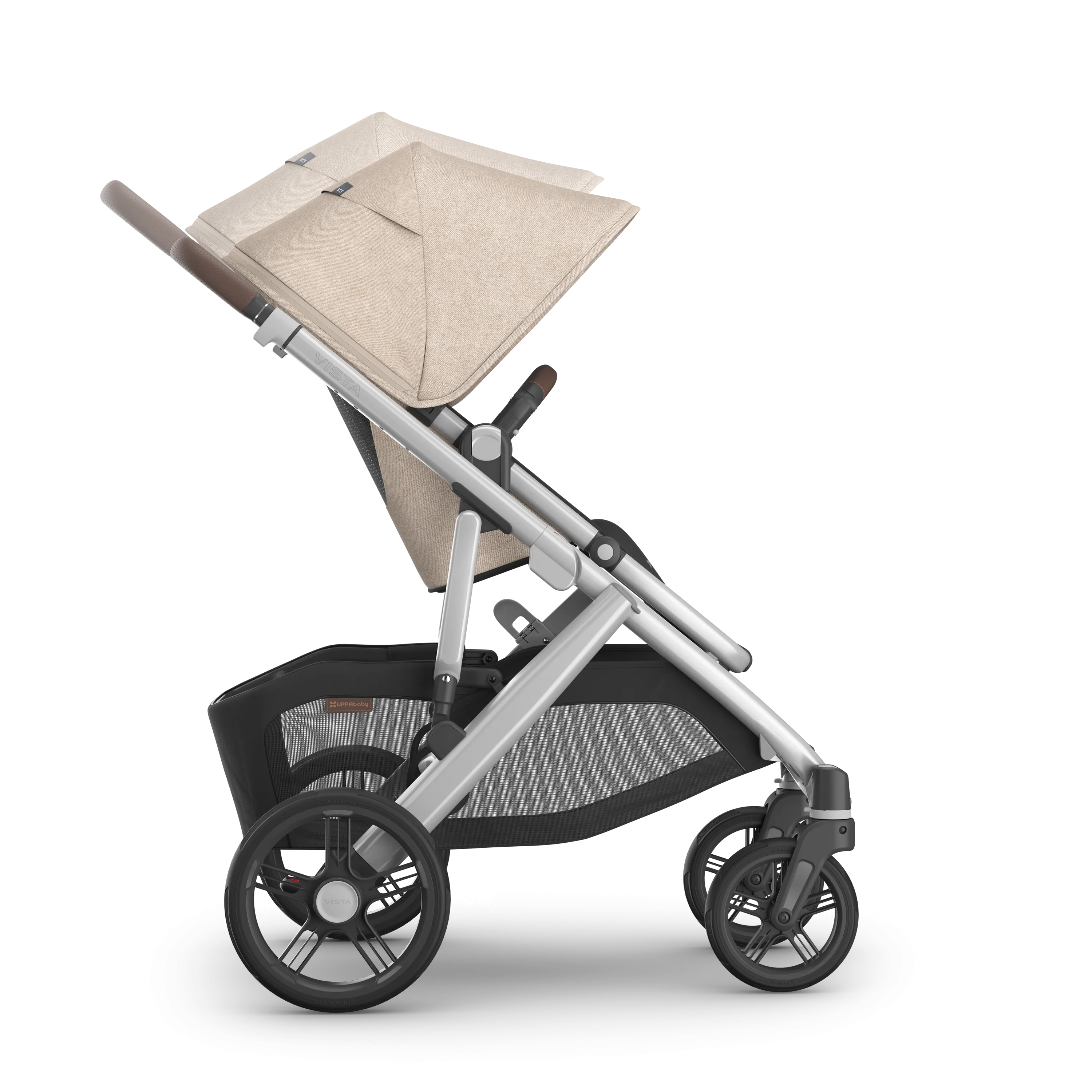 UPPAbaby Vista V3 Stroller - Declan (Oat Mélange/Silver Frame/Chestnut Leather)