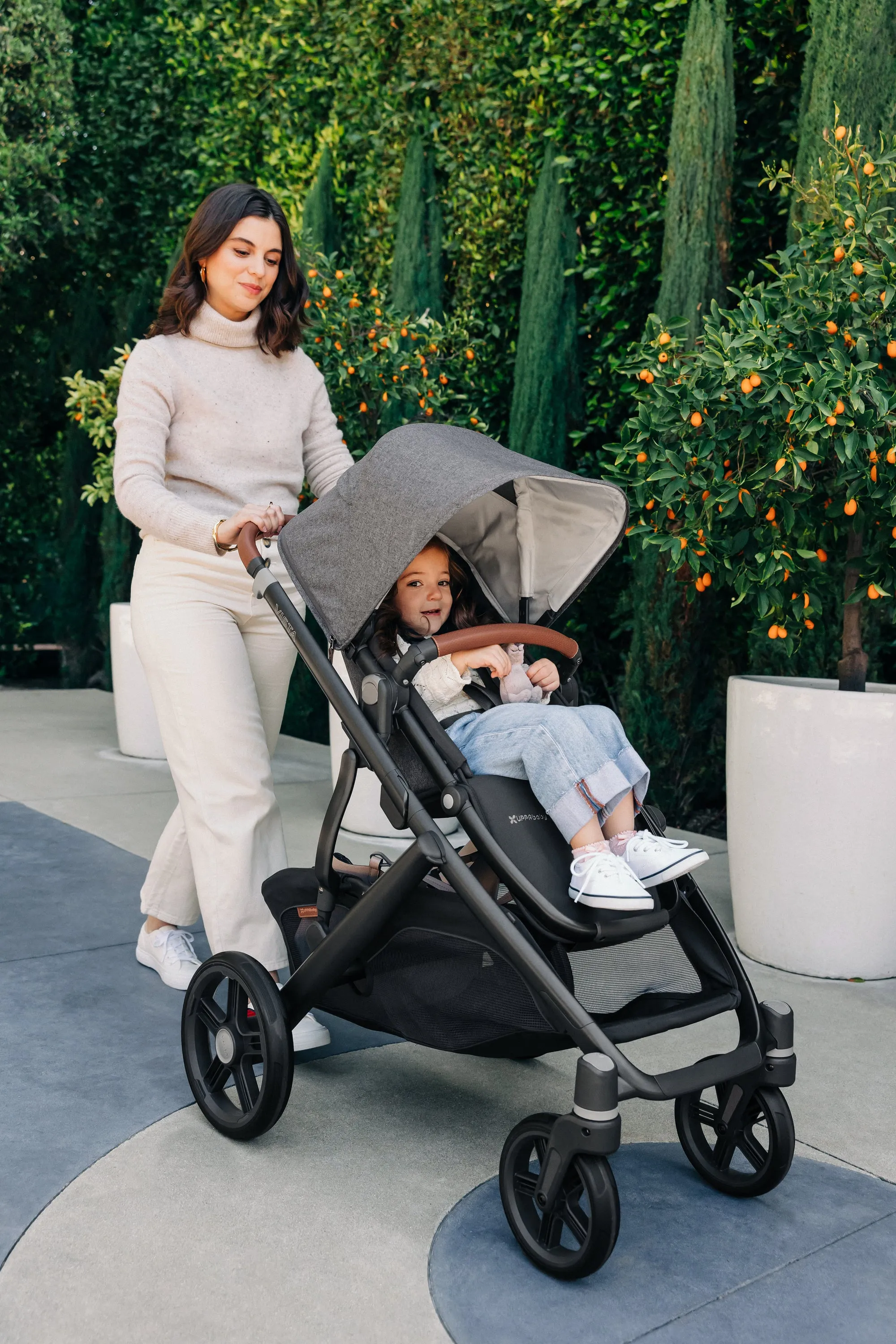 UPPAbaby Vista V3 Stroller - Greyson (Charcoal Mélange/Carbon Frame/Saddle Leather)