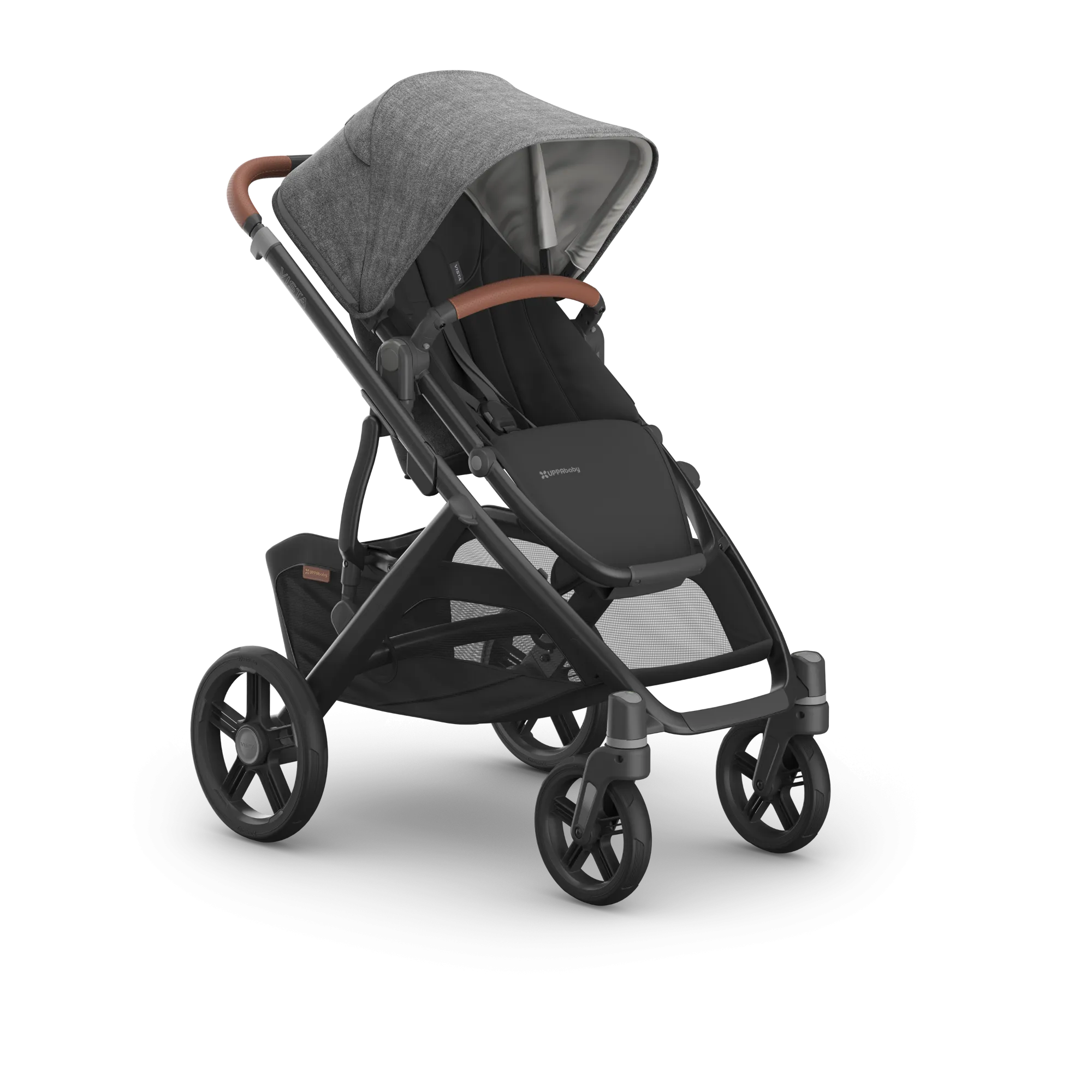 UPPAbaby Vista V3 Stroller - Greyson (Charcoal Mélange/Carbon Frame/Saddle Leather)
