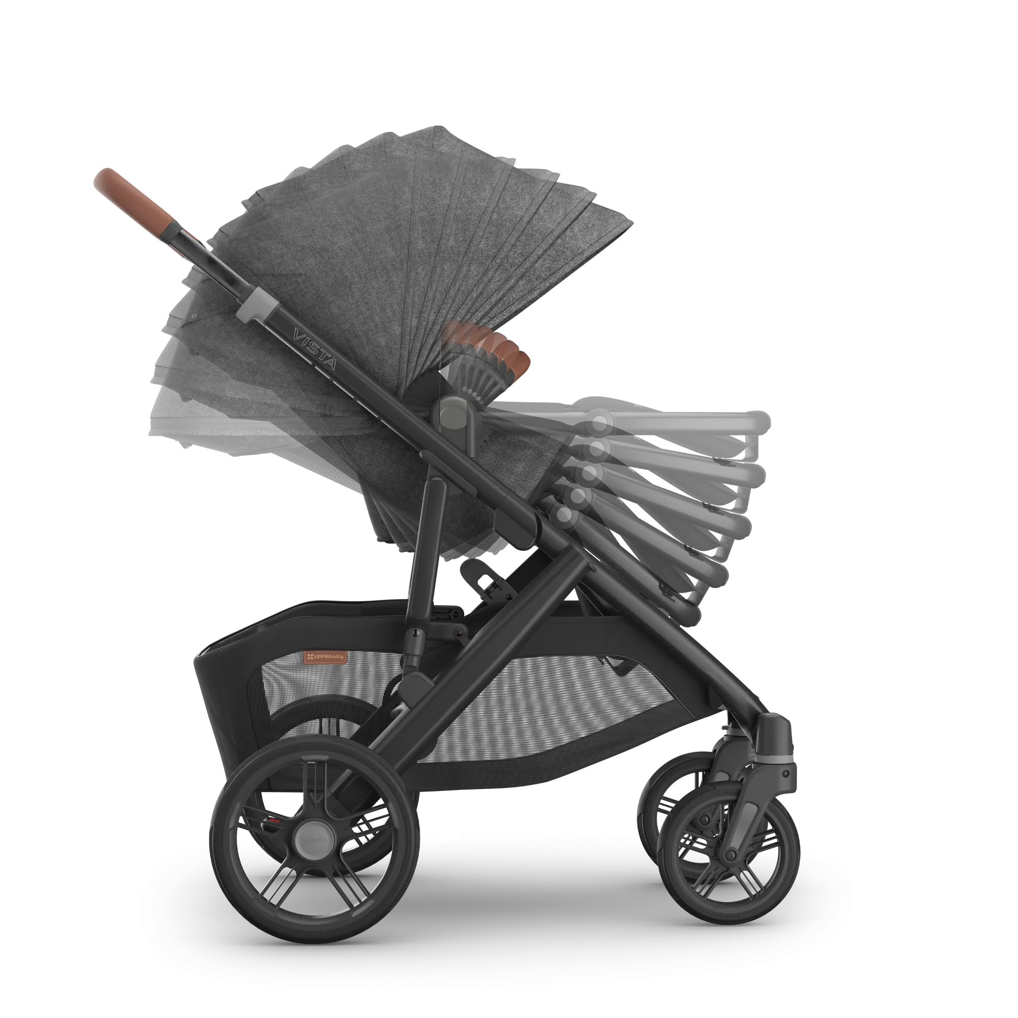 UPPAbaby Vista V3 Stroller - Greyson (Charcoal Mélange/Carbon Frame/Saddle Leather)