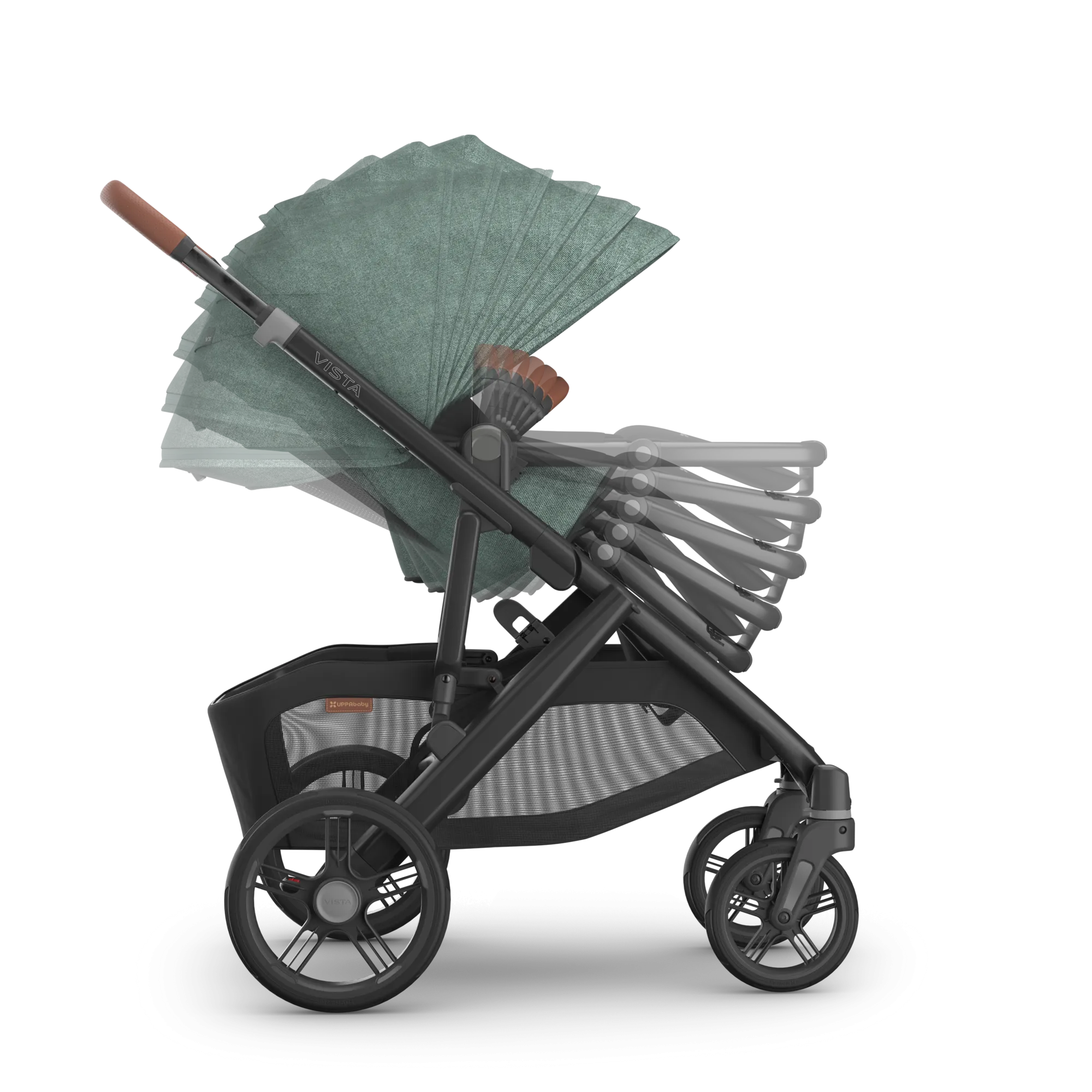 UPPAbaby Vista V3 Stroller - Gwen (Green Mélange/Carbon Frame/Saddle Leather)