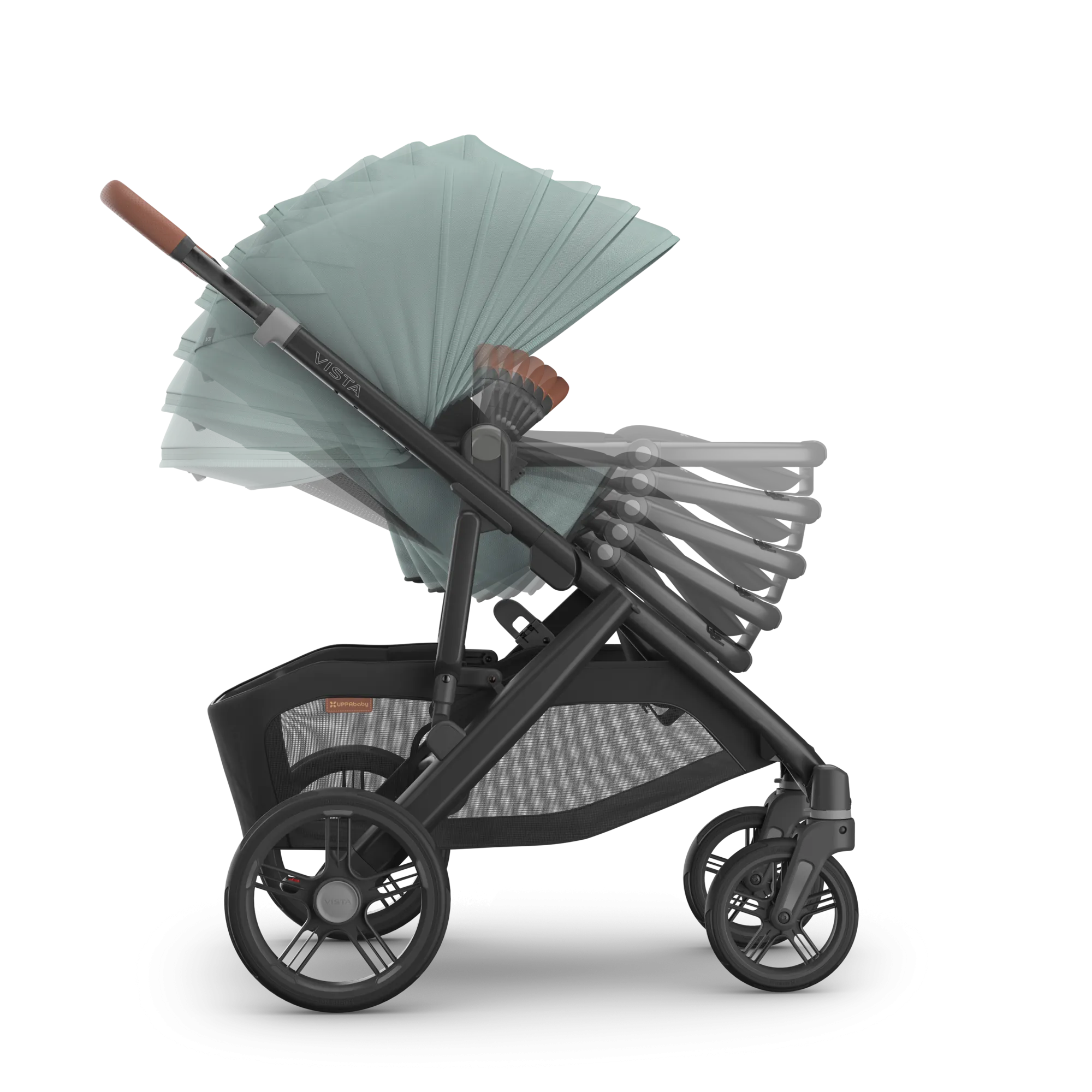 UPPAbaby Vista V3 Stroller - Kenzi (Mystic Aqua/Carbon Frame/Saddle Leather)