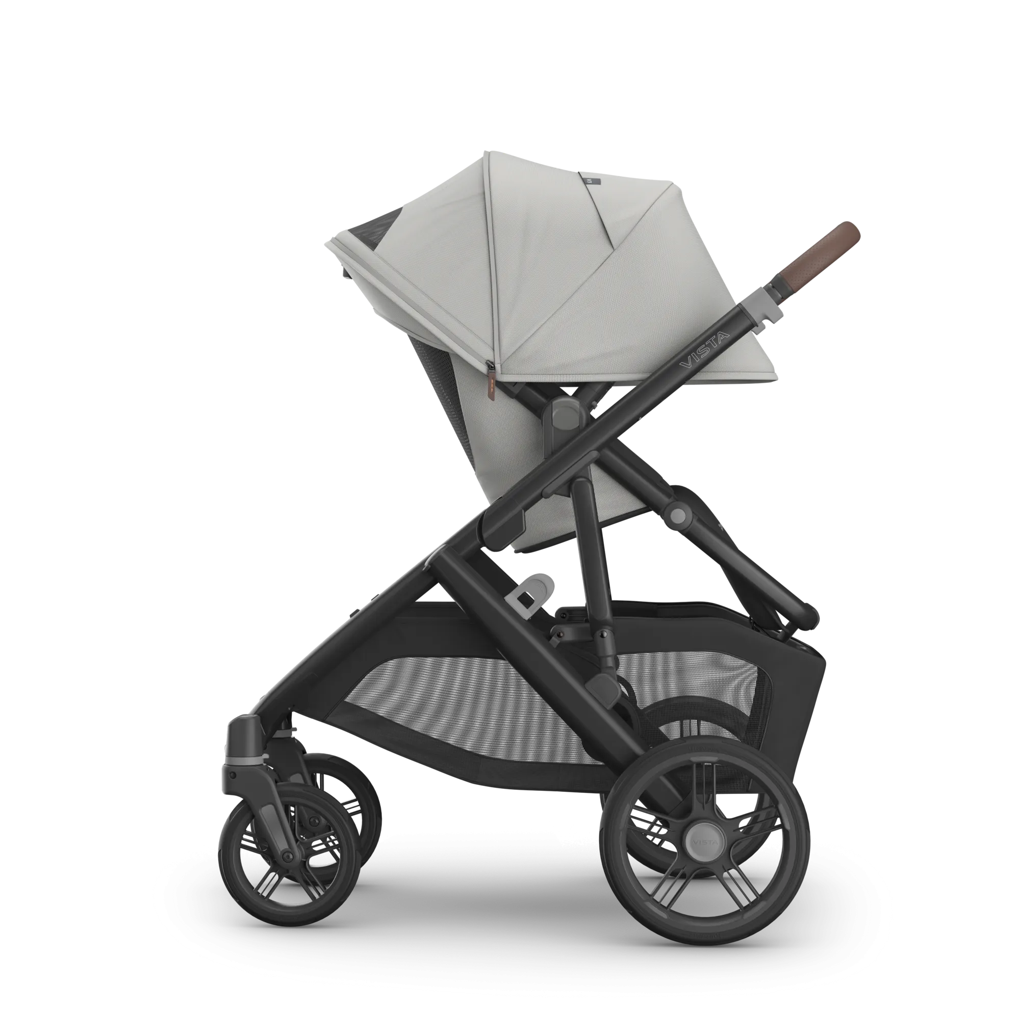 UPPAbaby Vista V3 Stroller - Savannah (Pearl Grey Jacquard/Carbon Frame/Chestnut Leather)