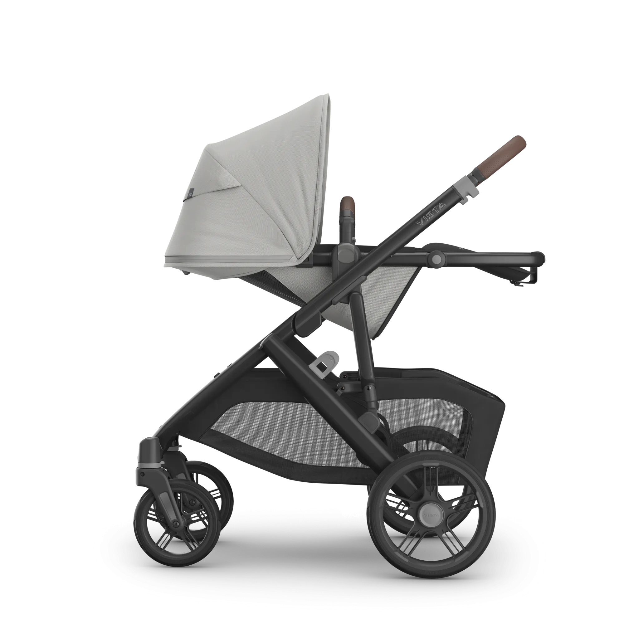 UPPAbaby Vista V3 Stroller - Savannah (Pearl Grey Jacquard/Carbon Frame/Chestnut Leather)