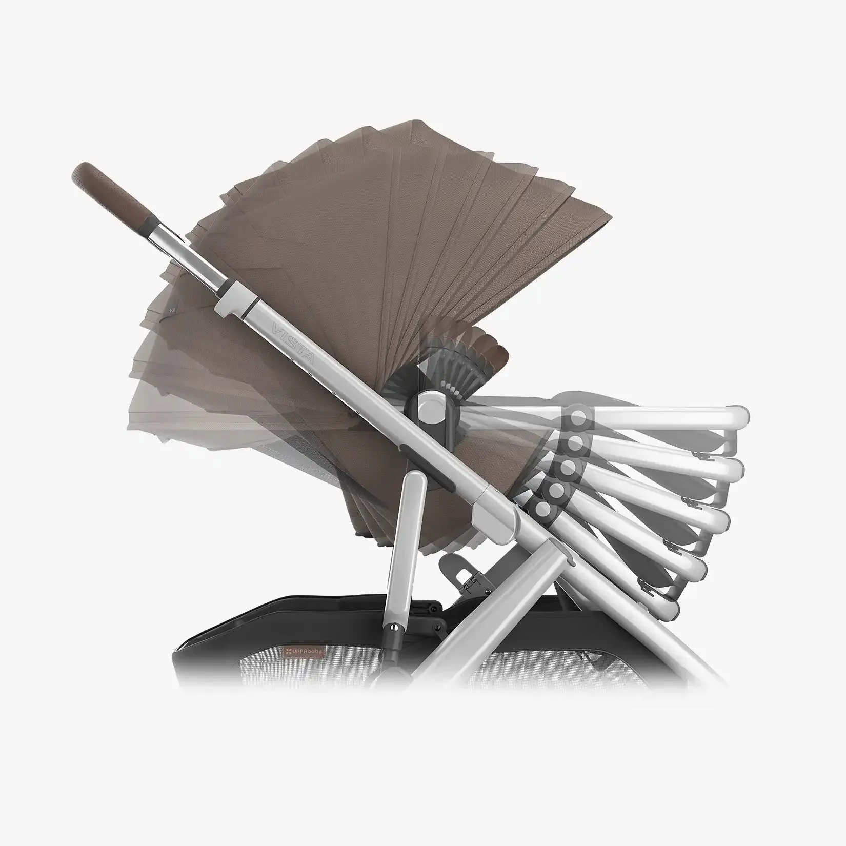 UPPAbaby Vista® V3 Stroller - Theo (Dark Taupe | Silver Frame | Chestnut Leather)