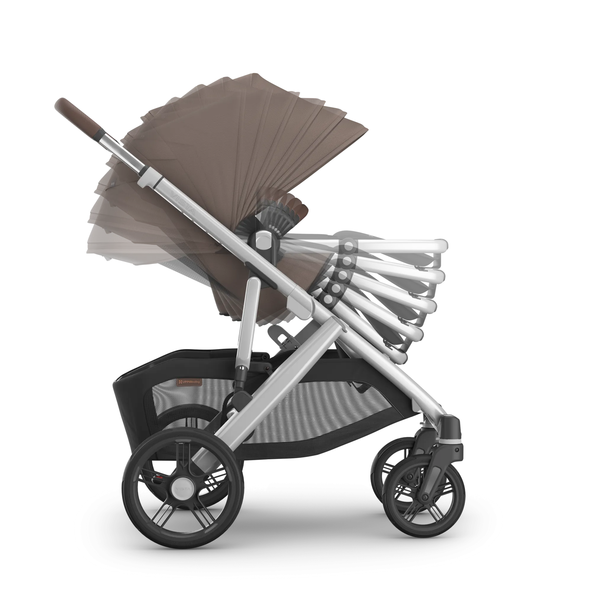 UPPAbaby Vista V3 Stroller - Theo (Dark Taupe/Silver Frame/Chestnut Leather)