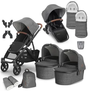 Uppababy Vista V3 Twin Complete Bundle - Greyson