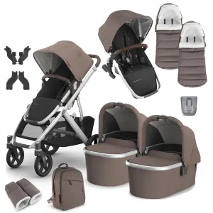 Uppababy Vista V3 Twin Complete Bundle in Theo