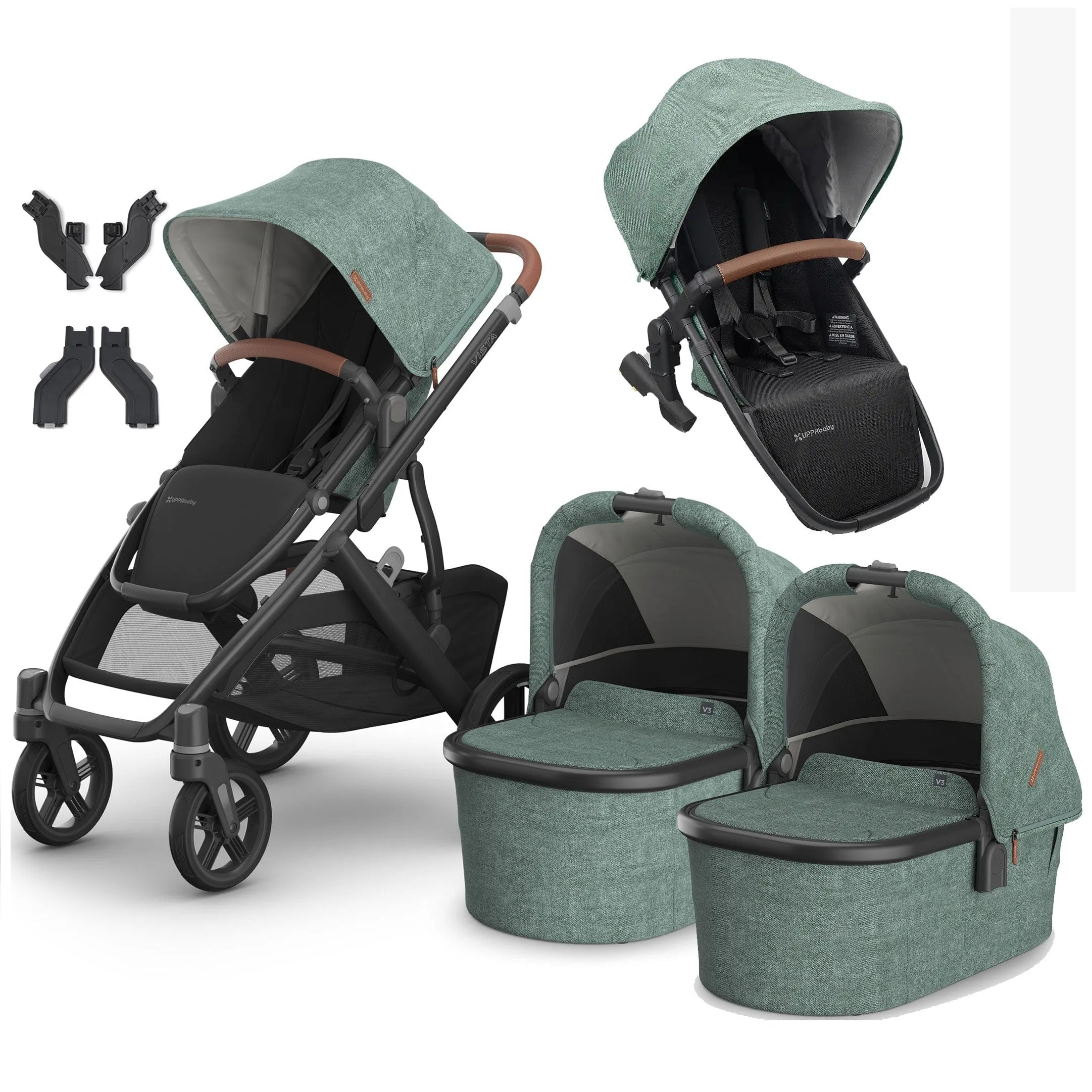 Uppababy Vista V3 Twin Pram - Gwen